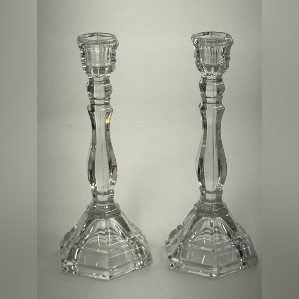 TIFFANY & CO. Hampton Vintage 9" Crystal Candlestick Holders